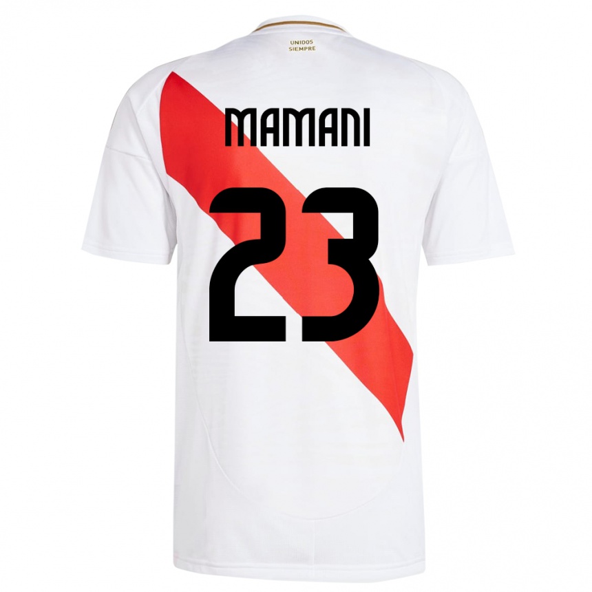 ילדים כדורגל פרו Julia Mamani #23 לבן ג'רזי ביתית 24-26
