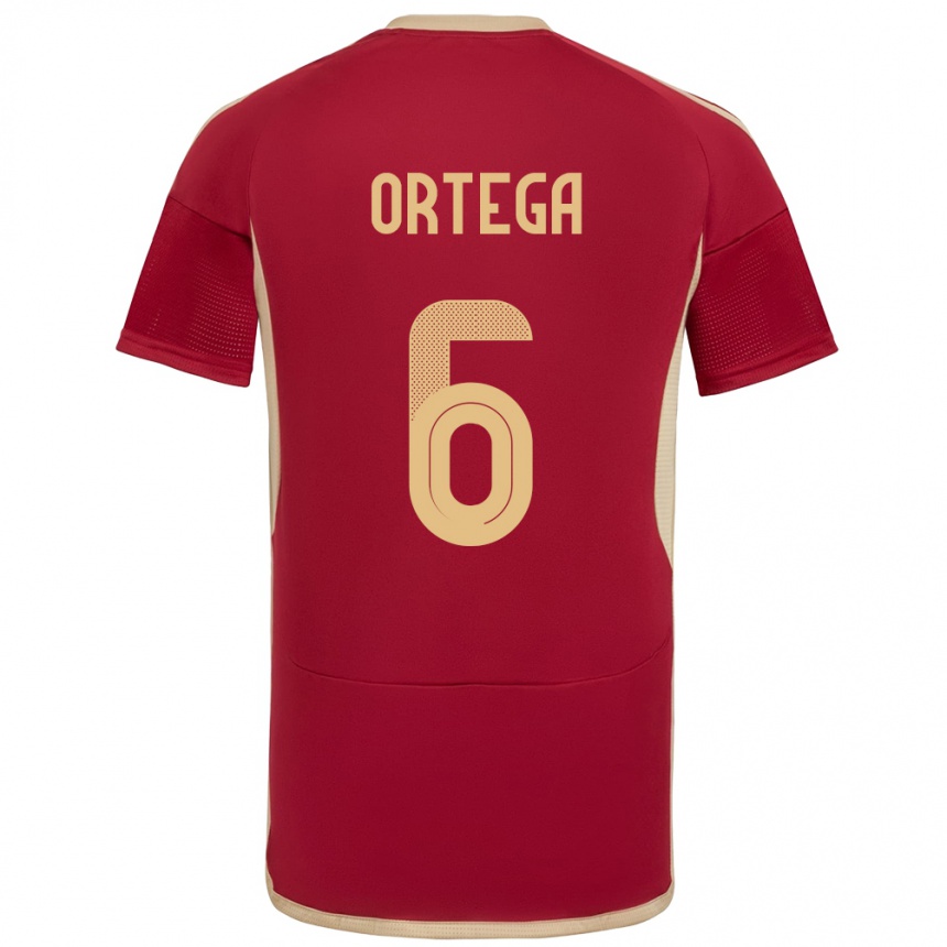 ילדים כדורגל ונצואלה Bryant Ortega #6 בורדו ג'רזי ביתית 24-26