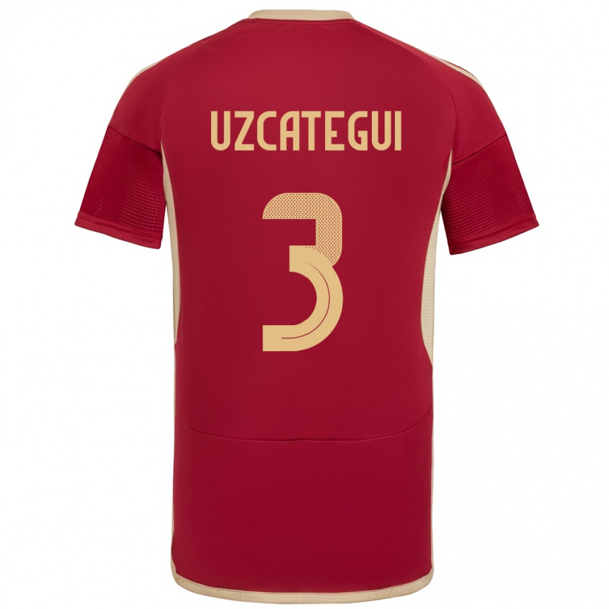 ילדים כדורגל ונצואלה Rafael Uzcátegui #3 בורדו ג'רזי ביתית 24-26