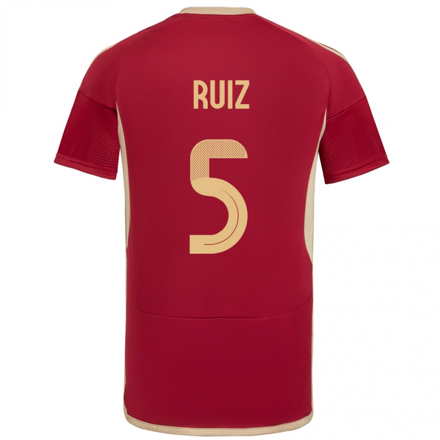 ילדים כדורגל ונצואלה Emerson Ruíz #5 בורדו ג'רזי ביתית 24-26