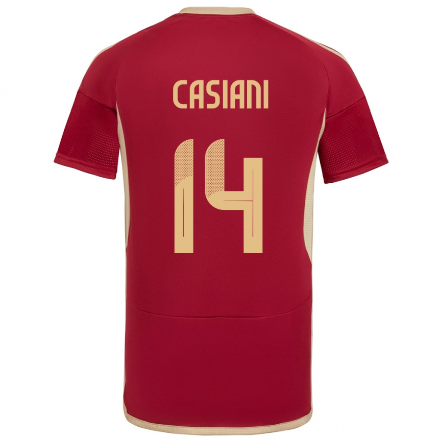 ילדים כדורגל ונצואלה Luis Casiani #14 בורדו ג'רזי ביתית 24-26