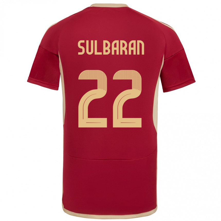 ילדים כדורגל ונצואלה Manuel Sulbarán #22 בורדו ג'רזי ביתית 24-26