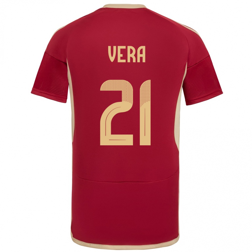 ילדים כדורגל ונצואלה Andry Vera #21 בורדו ג'רזי ביתית 24-26
