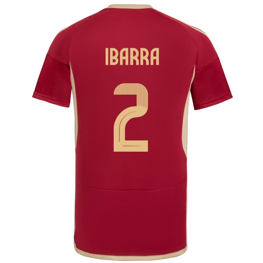 ילדים כדורגל ונצואלה Pablo Ibarra #2 בורדו ג'רזי ביתית 24-26