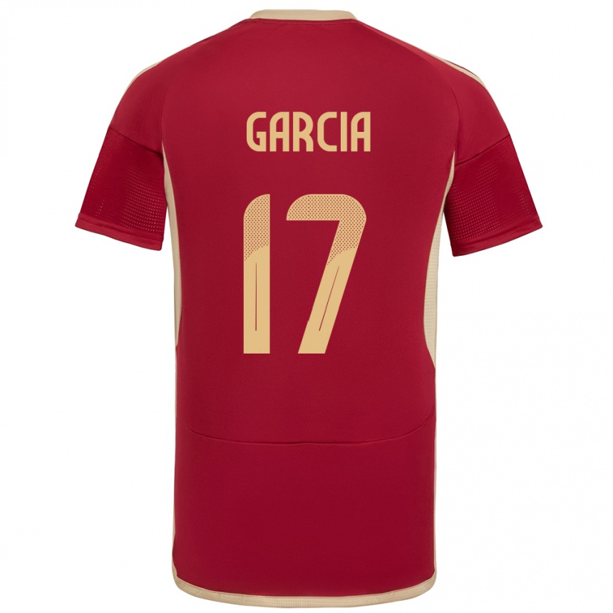 ילדים כדורגל ונצואלה Gabriela García #17 בורדו ג'רזי ביתית 24-26