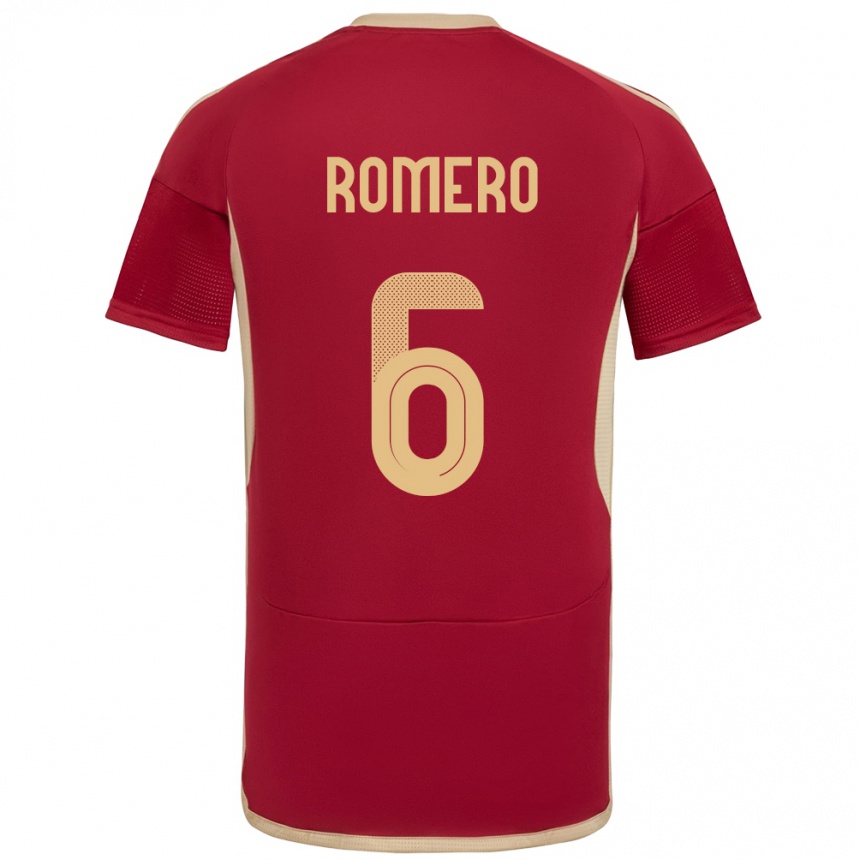 ילדים כדורגל ונצואלה Michelle Romero #6 בורדו ג'רזי ביתית 24-26