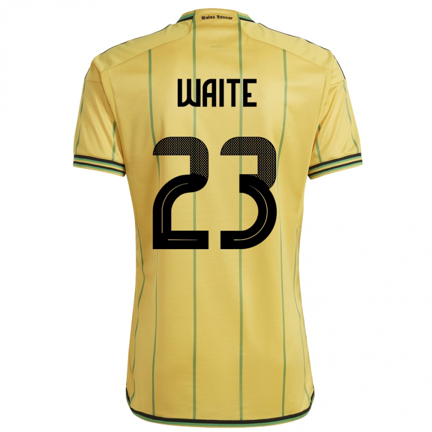 ילדים כדורגל ג'מייקה Jahmali Waite #23 צהוב ג'רזי ביתית 24-26