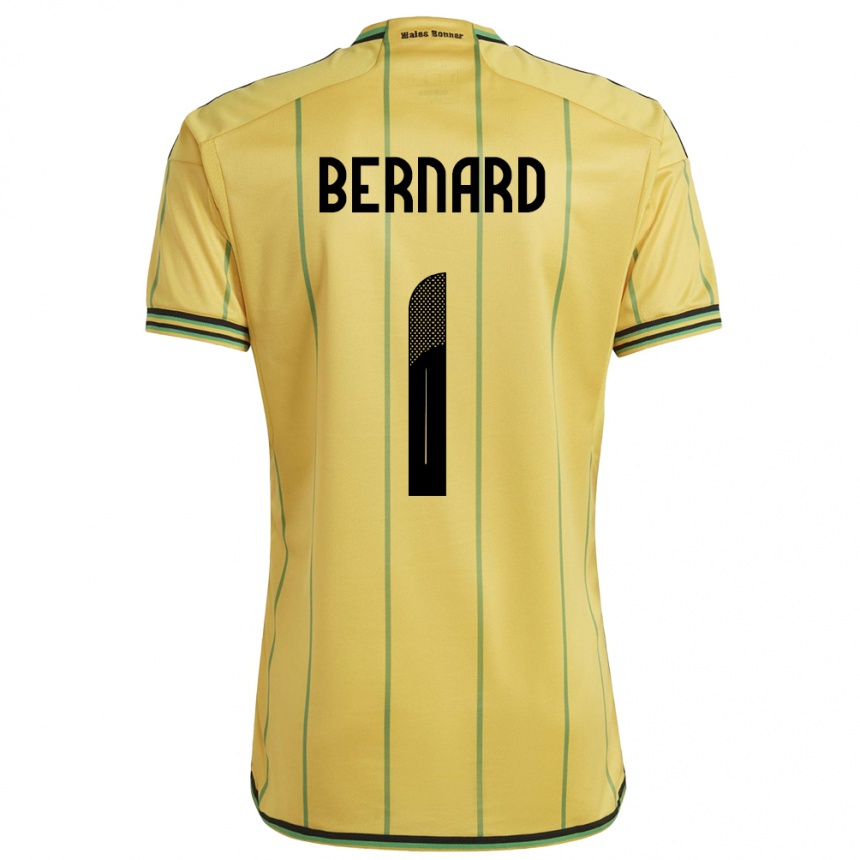 ילדים כדורגל ג'מייקה Akeem Bernard #1 צהוב ג'רזי ביתית 24-26