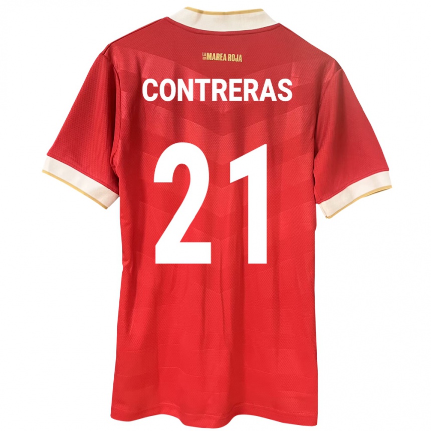 ילדים כדורגל פנמה Davis Contreras #21 אָדוֹם ג'רזי ביתית 24-26