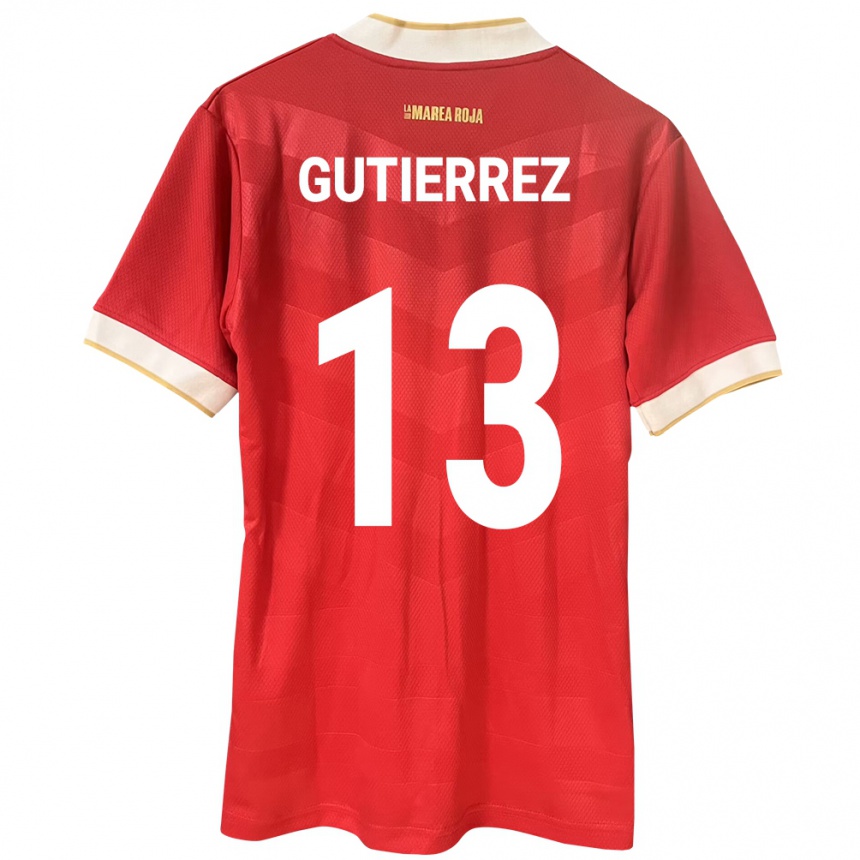 ילדים כדורגל פנמה Mickeylis Gutiérrez #13 אָדוֹם ג'רזי ביתית 24-26