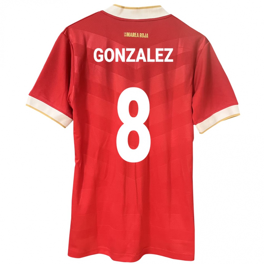 ילדים כדורגל פנמה Schiandra González #8 אָדוֹם ג'רזי ביתית 24-26