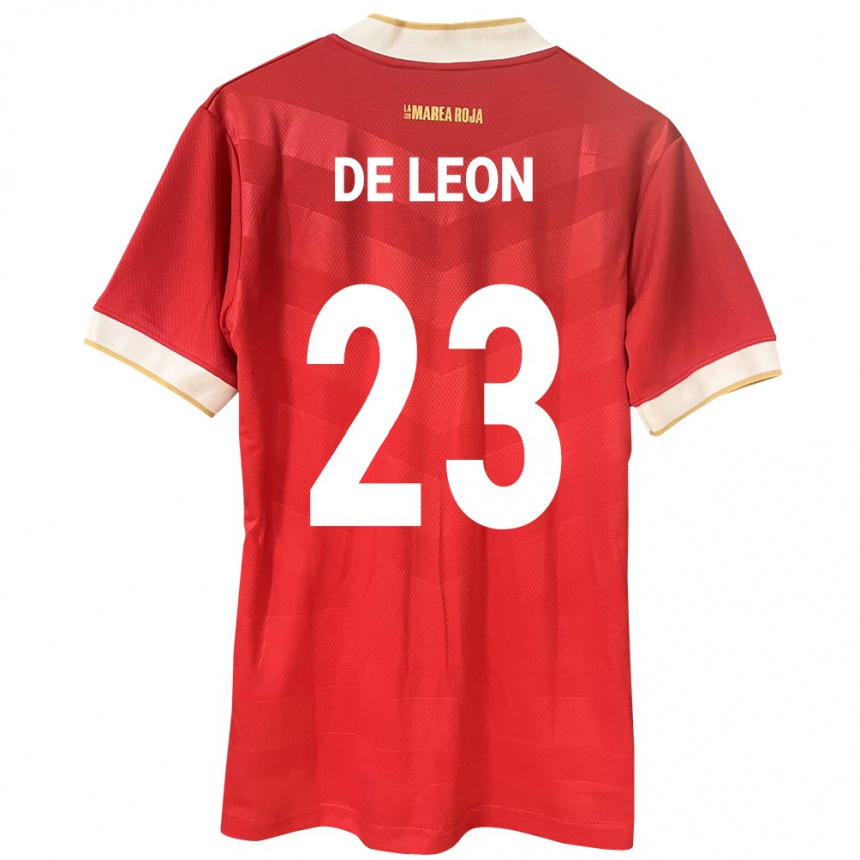 ילדים כדורגל פנמה Yerenis De León #23 אָדוֹם ג'רזי ביתית 24-26