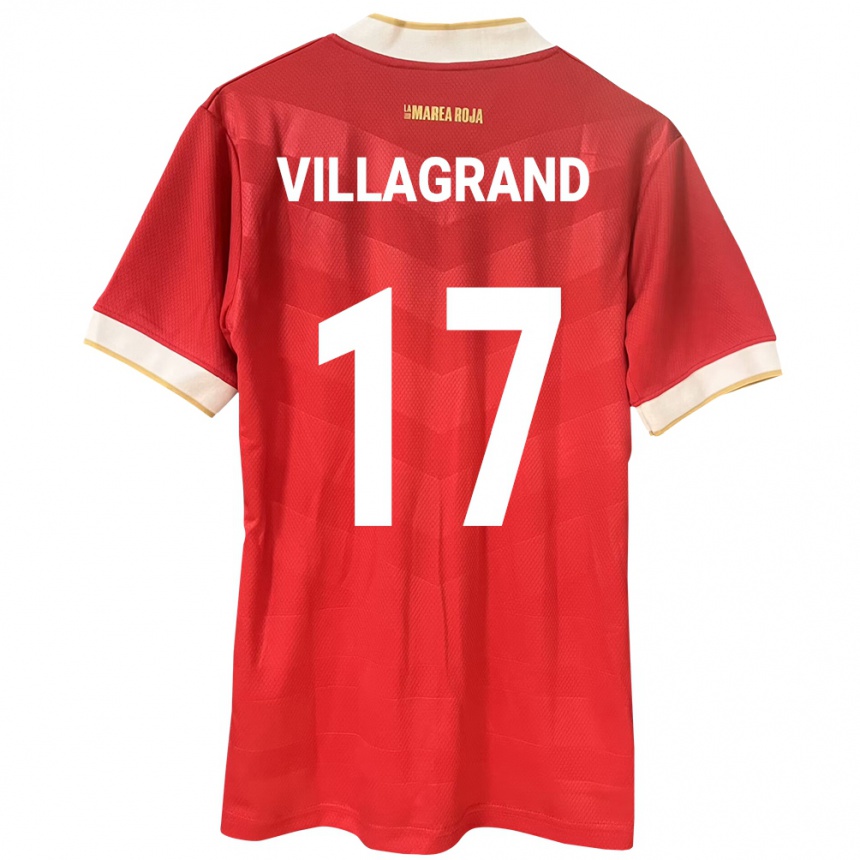 ילדים כדורגל פנמה Gabriela Villagrand #17 אָדוֹם ג'רזי ביתית 24-26