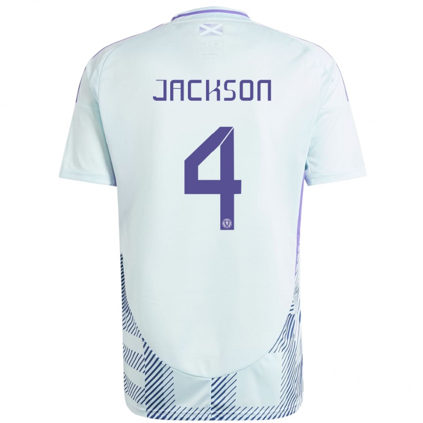 ילדים כדורגל סקוטלנד Louis Jackson #4 כחול מנטה בהיר הרחק ג'רזי 24-26
