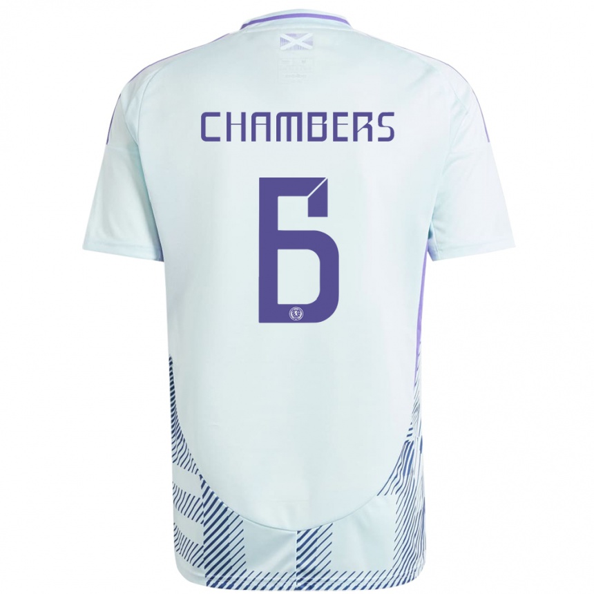 ילדים כדורגל סקוטלנד Sam Chambers #6 כחול מנטה בהיר הרחק ג'רזי 24-26