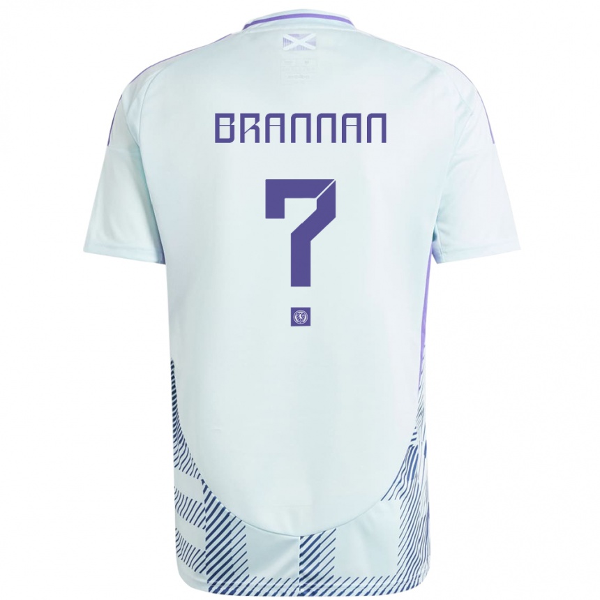 ילדים כדורגל סקוטלנד Ben Brannan #0 כחול מנטה בהיר הרחק ג'רזי 24-26