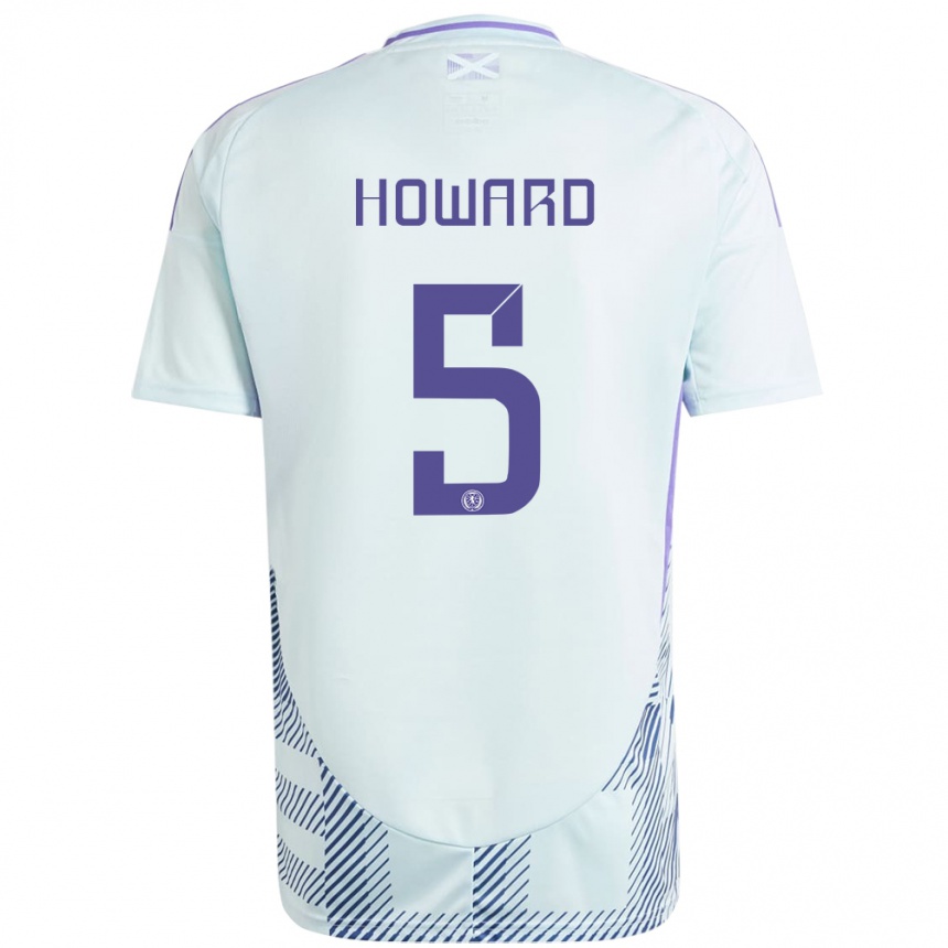 ילדים כדורגל סקוטלנד Sophie Howard #5 כחול מנטה בהיר הרחק ג'רזי 24-26