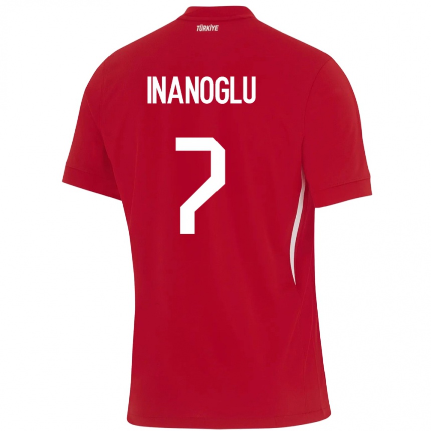 ילדים כדורגל טורקיה Kaan İnanoğlu #7 אָדוֹם הרחק ג'רזי 24-26