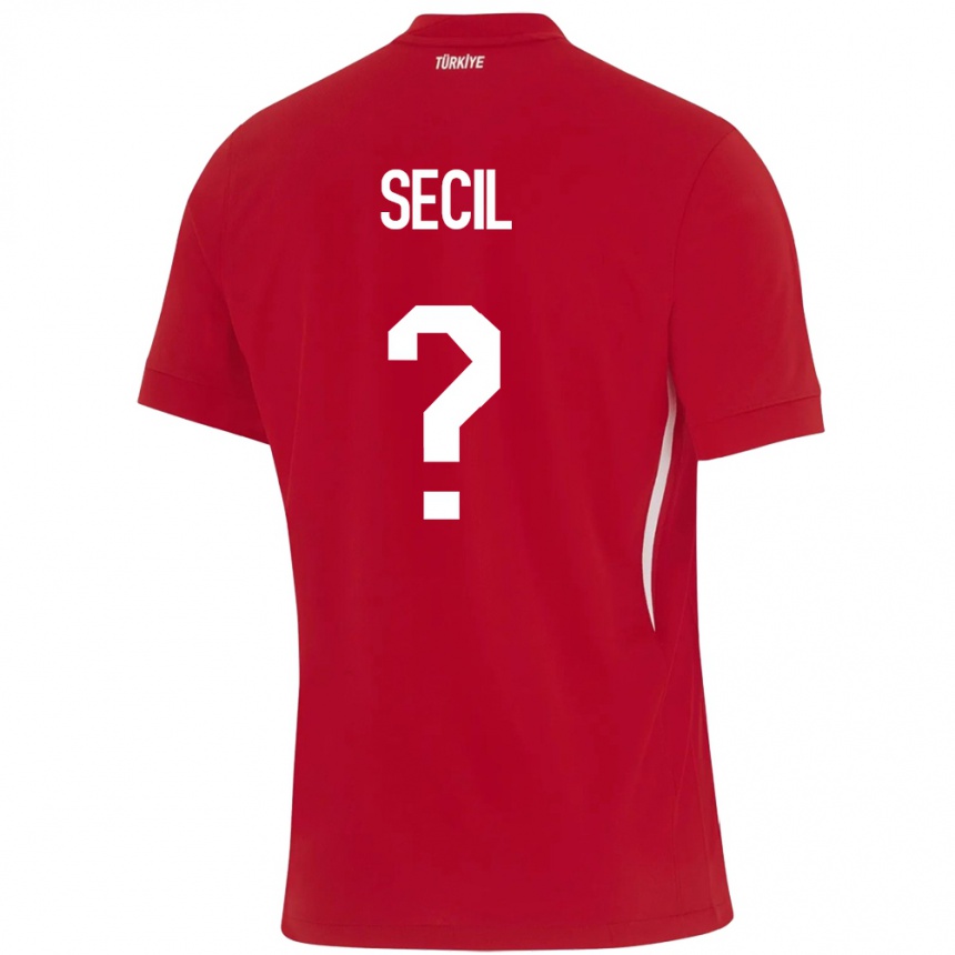 ילדים כדורגל טורקיה Efe Seçil #0 אָדוֹם הרחק ג'רזי 24-26