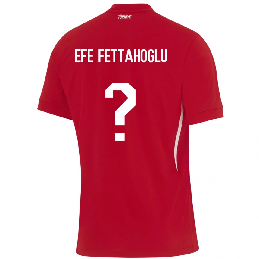 ילדים כדורגל טורקיה Adnan Efe Fettahoğlu #0 אָדוֹם הרחק ג'רזי 24-26