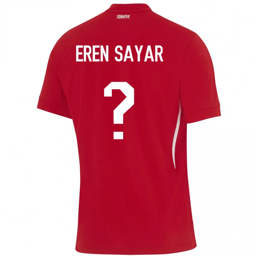 ילדים כדורגל טורקיה Emin Eren Sayar #0 אָדוֹם הרחק ג'רזי 24-26