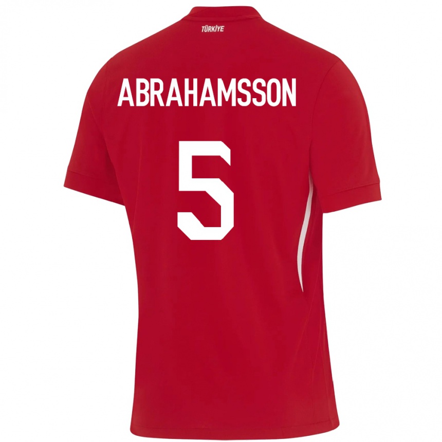 ילדים כדורגל טורקיה Sejde Aylin Abrahamsson #5 אָדוֹם הרחק ג'רזי 24-26