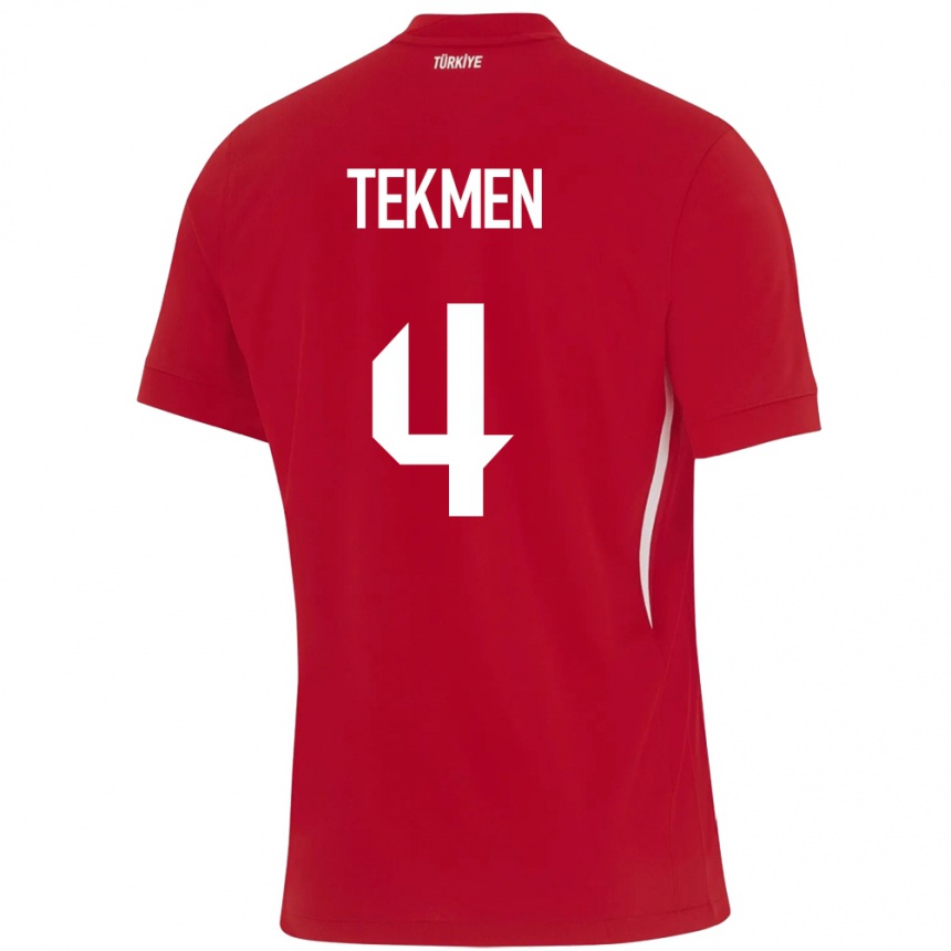 ילדים כדורגל טורקיה Ece Tekmen #4 אָדוֹם הרחק ג'רזי 24-26