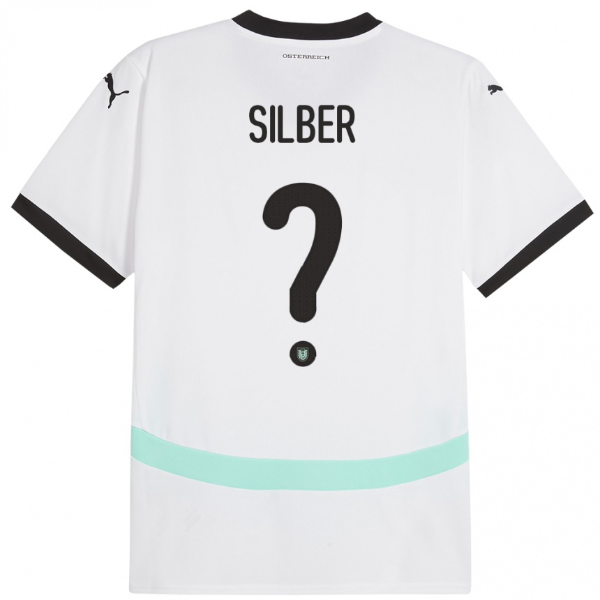 ילדים כדורגל אוסטריה Fabian Silber #0 לבן הרחק ג'רזי 24-26