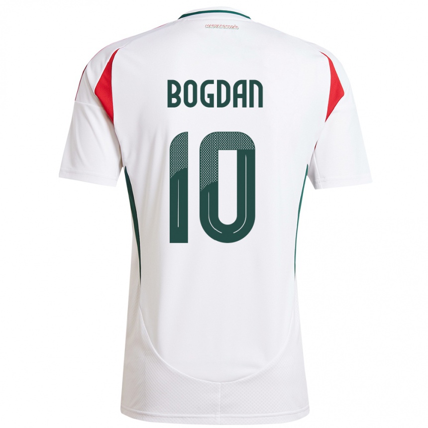ילדים כדורגל הונגריה Hunor Bogdán #10 לבן הרחק ג'רזי 24-26