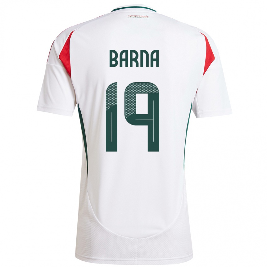 ילדים כדורגל הונגריה Daniel Barna #19 לבן הרחק ג'רזי 24-26