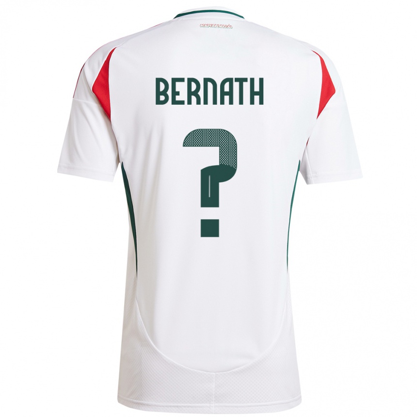 ילדים כדורגל הונגריה Bence Bernáth #0 לבן הרחק ג'רזי 24-26