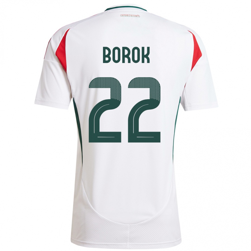 ילדים כדורגל הונגריה Dorina Borók #22 לבן הרחק ג'רזי 24-26