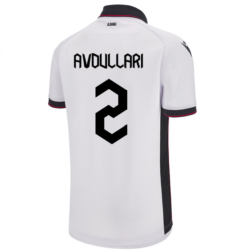 ילדים כדורגל אלבניה Davide Avdullari #2 לבן הרחק ג'רזי 24-26