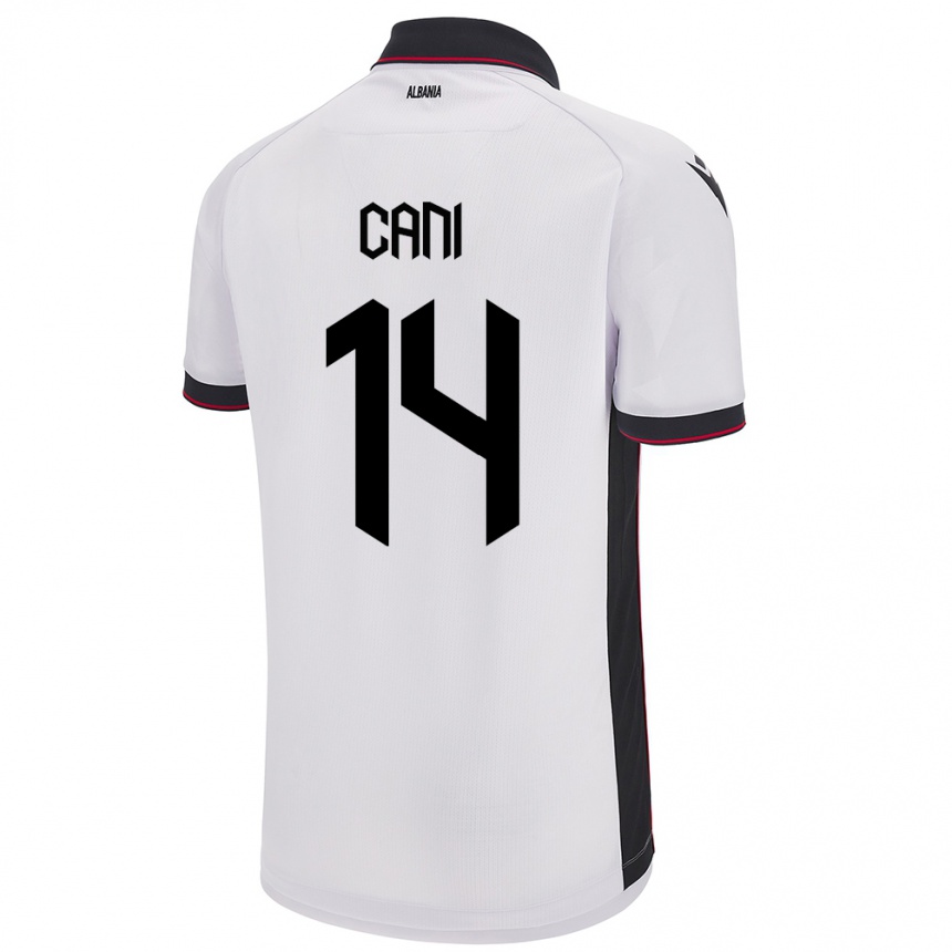 ילדים כדורגל אלבניה Gabrian Cani #14 לבן הרחק ג'רזי 24-26