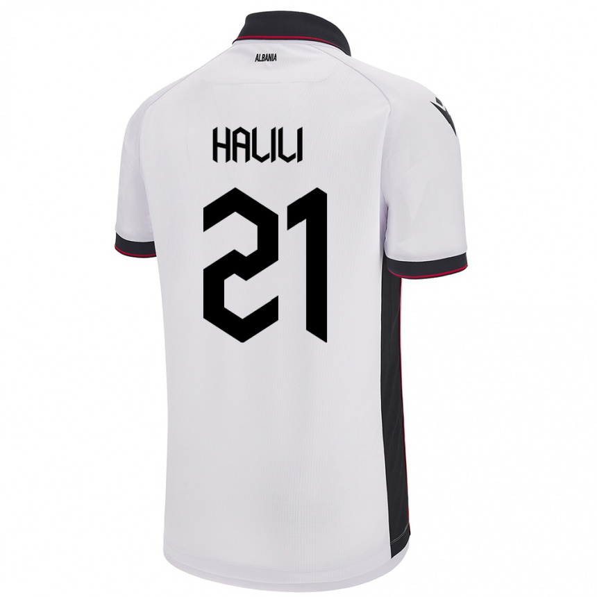 ילדים כדורגל אלבניה Renato Halili #21 לבן הרחק ג'רזי 24-26