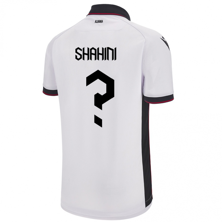 ילדים כדורגל אלבניה Isti Shahini #0 לבן הרחק ג'רזי 24-26