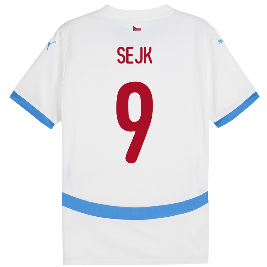 ילדים כדורגל צ'כיה Vaclav Sejk #9 לבן הרחק ג'רזי 24-26