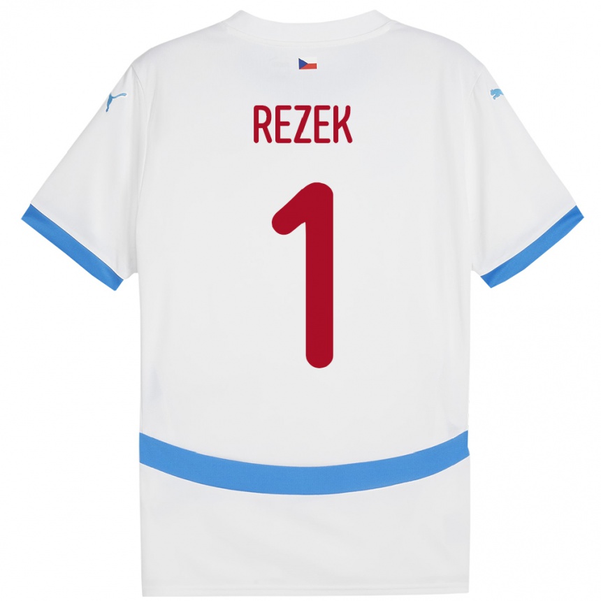 ילדים כדורגל צ'כיה Adam Rezek #1 לבן הרחק ג'רזי 24-26