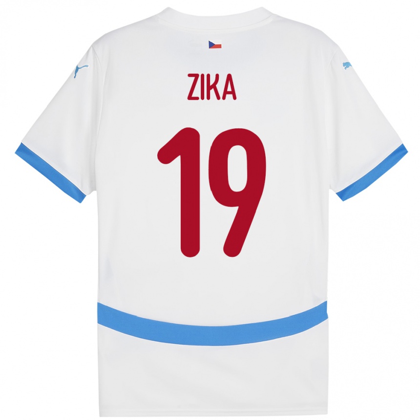 ילדים כדורגל צ'כיה Petr Zika #19 לבן הרחק ג'רזי 24-26