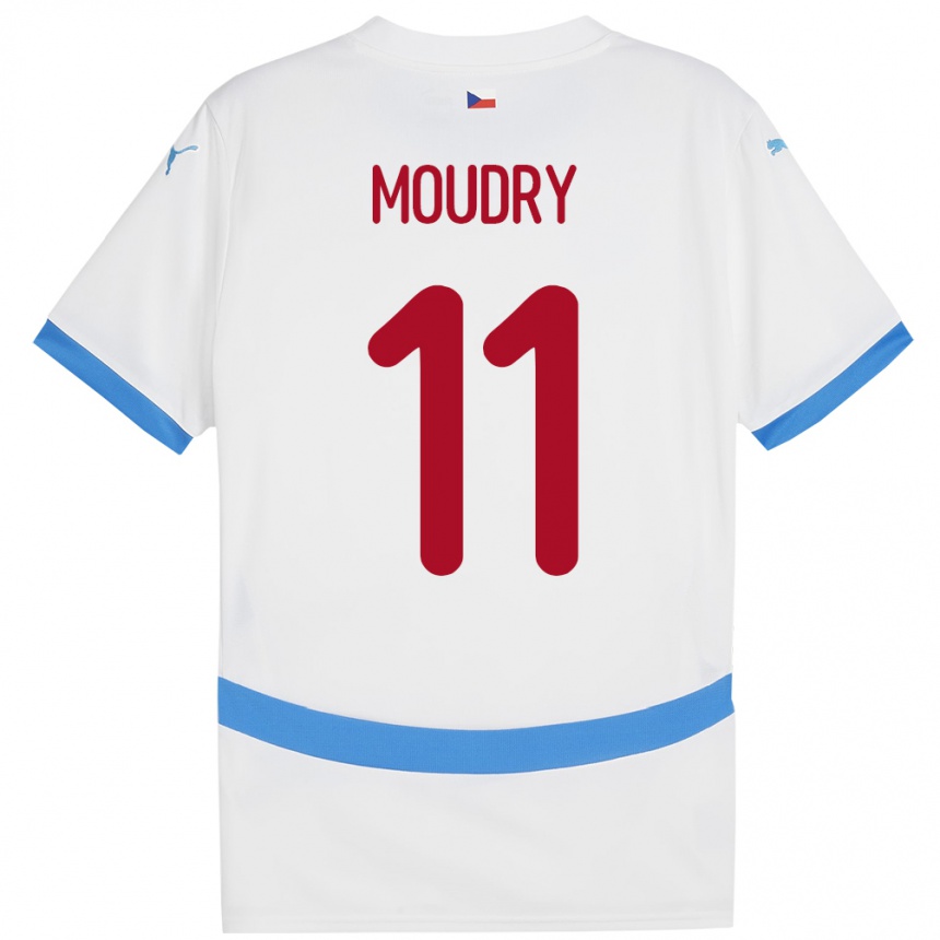 ילדים כדורגל צ'כיה Lukas Moudry #11 לבן הרחק ג'רזי 24-26