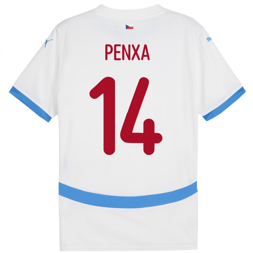 ילדים כדורגל צ'כיה Ondrej Penxa #14 לבן הרחק ג'רזי 24-26
