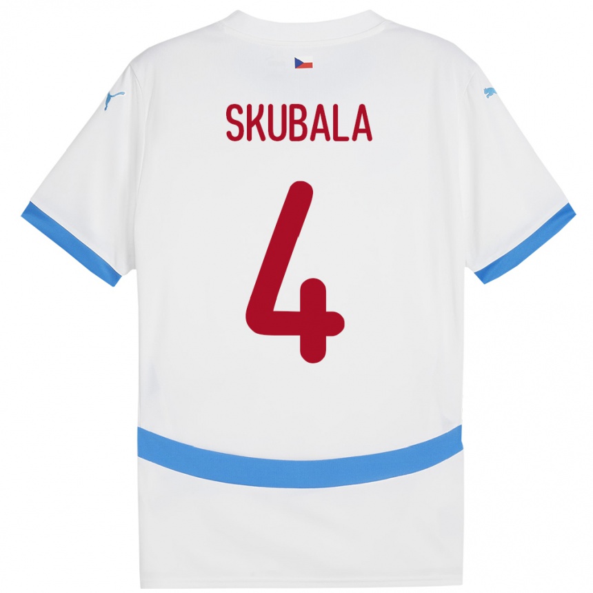 ילדים כדורגל צ'כיה Tomas Skubala #4 לבן הרחק ג'רזי 24-26