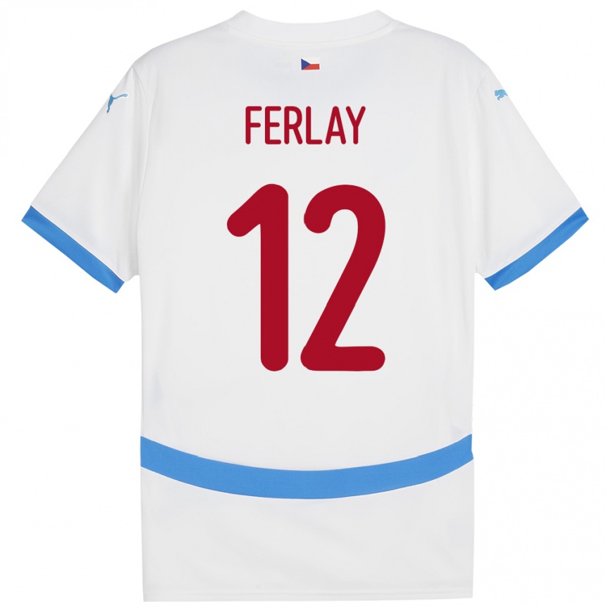 ילדים כדורגל צ'כיה Ruben Ferlay #12 לבן הרחק ג'רזי 24-26