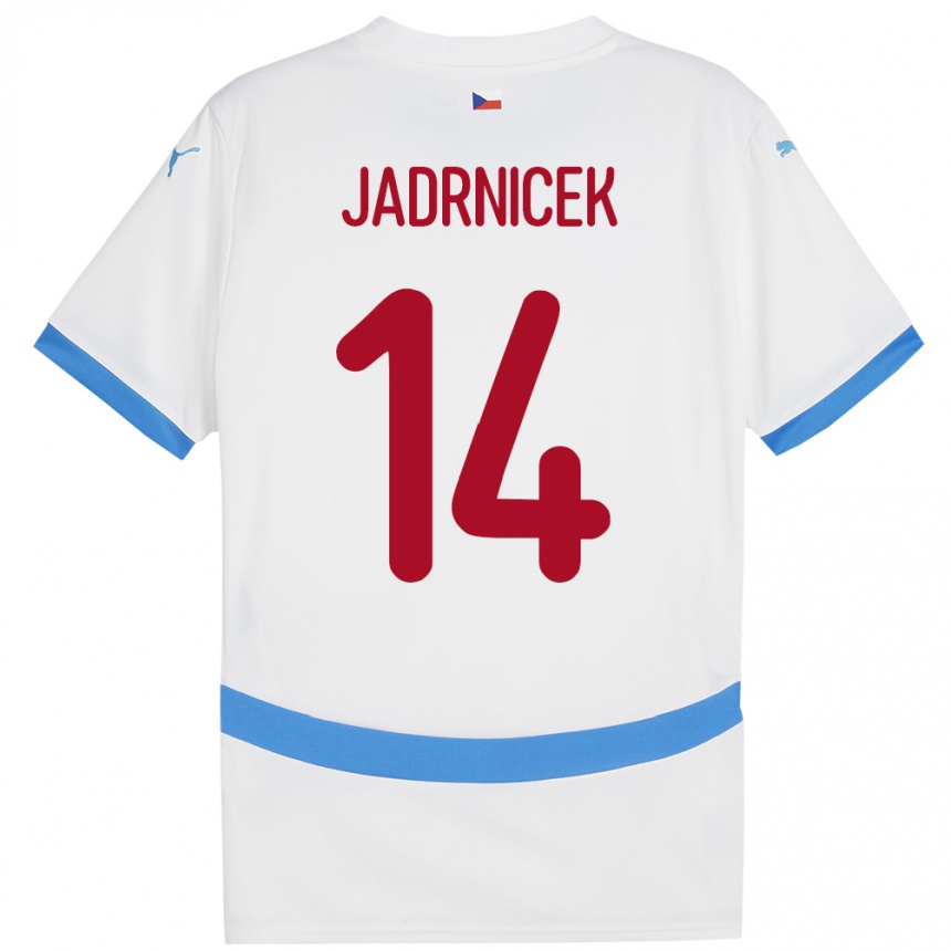 ילדים כדורגל צ'כיה Nikola Jadrnicek #14 לבן הרחק ג'רזי 24-26