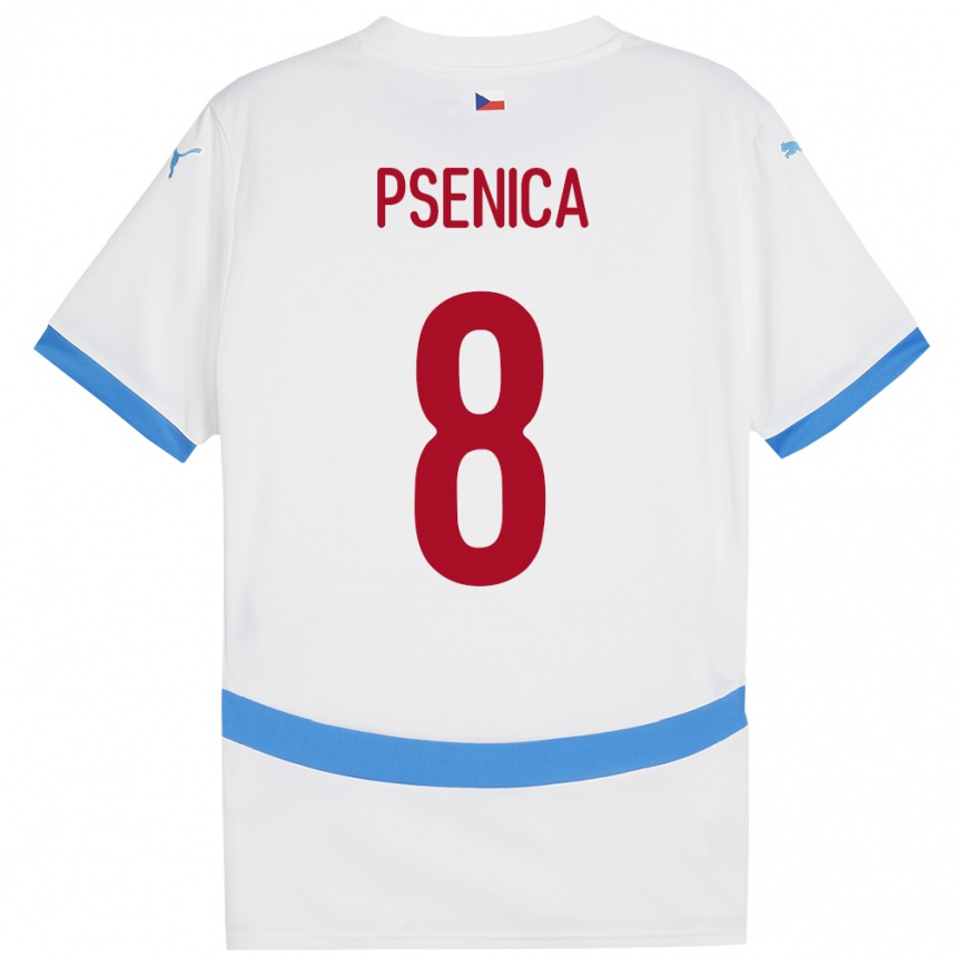 ילדים כדורגל צ'כיה Jiri Psenica #8 לבן הרחק ג'רזי 24-26