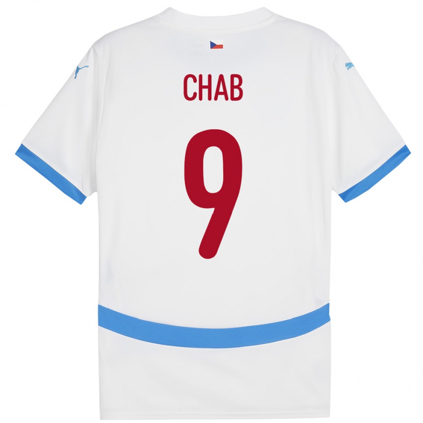 ילדים כדורגל צ'כיה Adam Chab #9 לבן הרחק ג'רזי 24-26