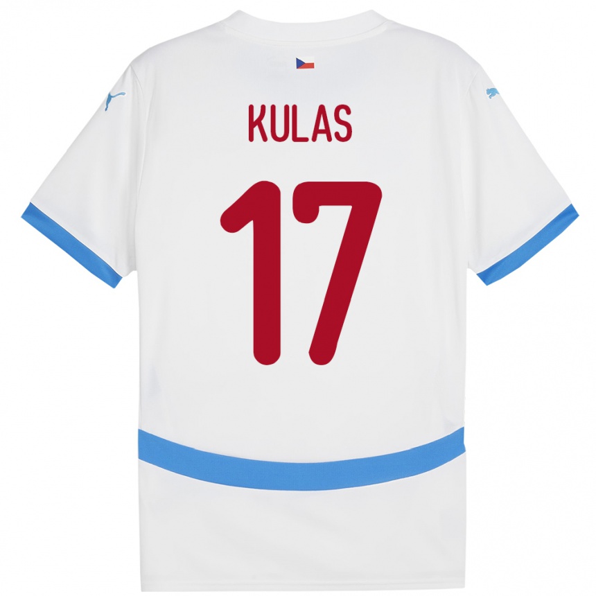 ילדים כדורגל צ'כיה Martin Kulas #17 לבן הרחק ג'רזי 24-26