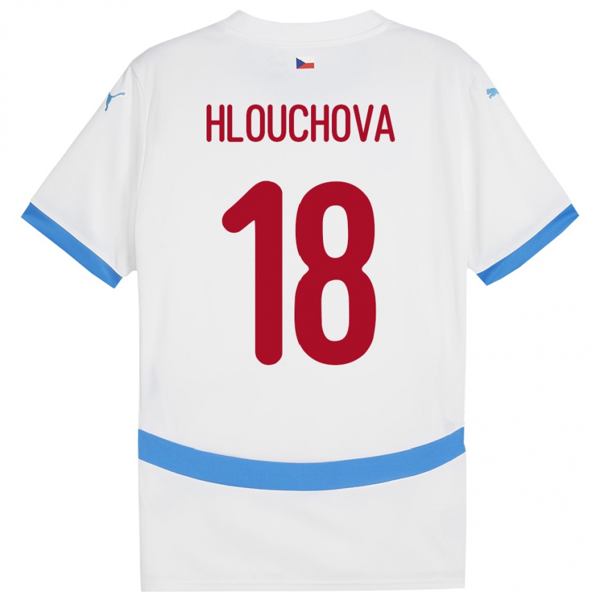 ילדים כדורגל צ'כיה Radka Hlouchová #18 לבן הרחק ג'רזי 24-26