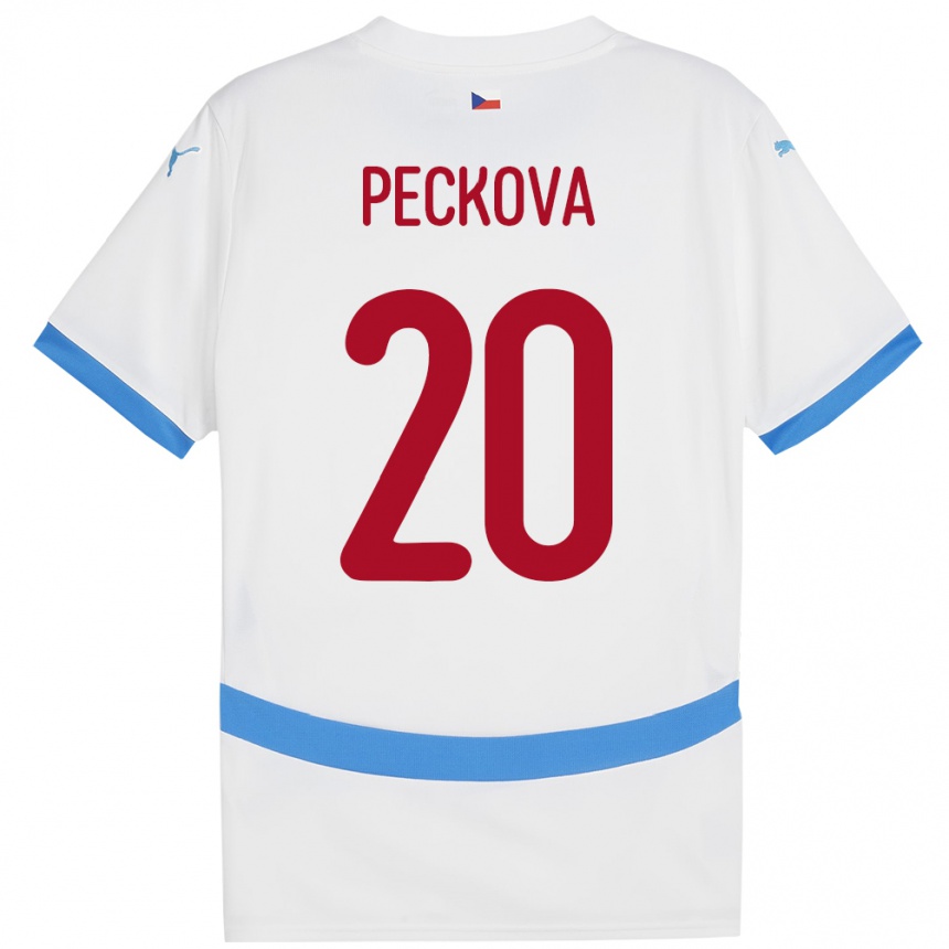ילדים כדורגל צ'כיה Alena Pěčková #20 לבן הרחק ג'רזי 24-26