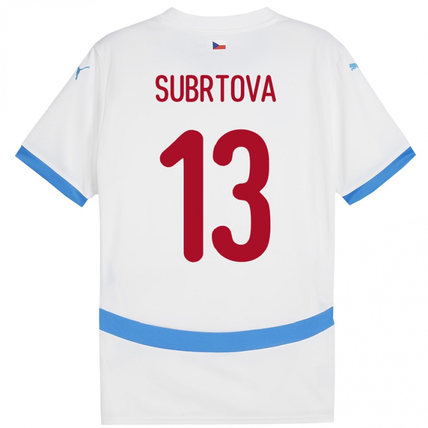 ילדים כדורגל צ'כיה Anna Šubrtová #13 לבן הרחק ג'רזי 24-26